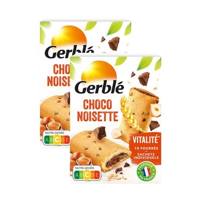 Gerblé Vitalité 10 Biscuits Fourrés Choco Noisettes, Lot de 2x200g