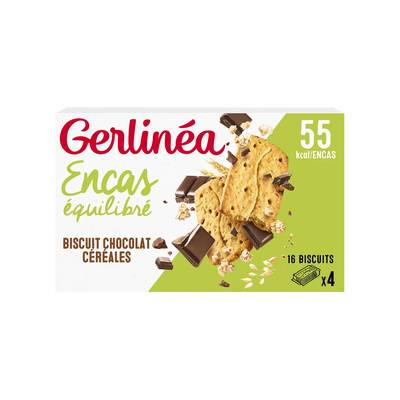 Gerlinéa 4 Biscuits chocolat céréales -49% de sucres en moins, 200g