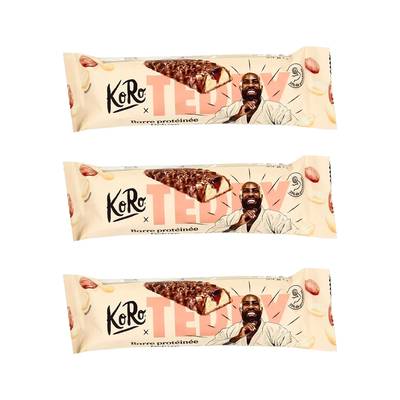 Koro Barre Proteinée au Beurre de Cacachuètes - Teddy Riner, Lot de 3x55g