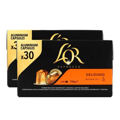 L'or Espresso Café Delizioso N°5 Compatible Nespresso, Lot de 2x30 capsules