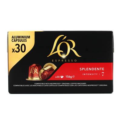 L'or Espresso Café Espresso Splendente N°7 Compatible Nespresso, 30 capsules