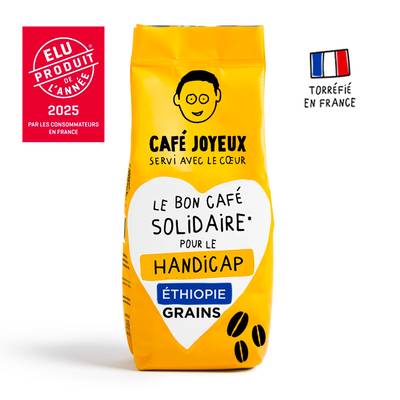 Café Joyeux Cafe en grain 100% arabica - Origine Ethiopie, 500g