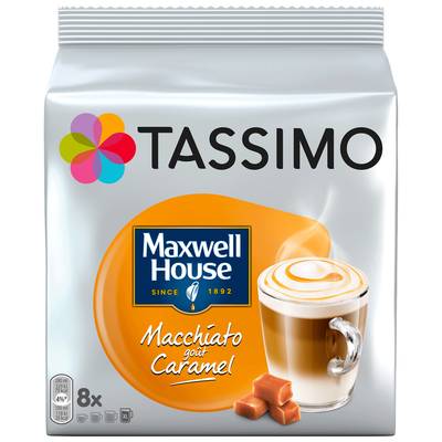 Tassimo Café dosettes Maxwell house latte macchiato caramel, 8 dosettes