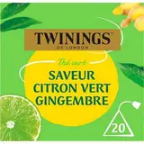 Twinings Thé vert Citron Vert Gingmbre, 20 sachets