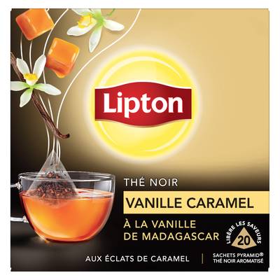 Lipton Thé Noir Caramel Vanille, 20 sachets