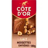 Côte d'Or Chocolat Lait Noisettes entières, 180g