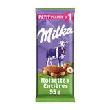 Milka Tablette Chocolat Lait Noisettes Entières, 95g