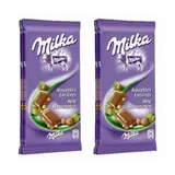 Milka Chocolat au lait noisettes entières, Lot de 2 - 2x100g
