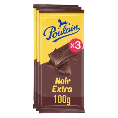 Poulain Tablette de chocolat noir extra, 3x100g