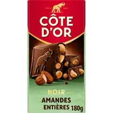 Côte d'Or Chocolat bloc noir amandes entières, 180g