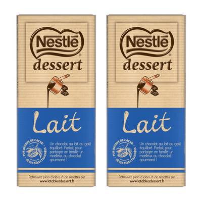 Nestlé Dessert Chocolat à pâtisser au lait, Lot de 2x170g