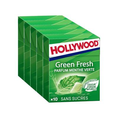 Hollywood Chewing gum Greenfresh Menthe Fraiche, 5x14 dragées