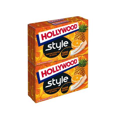 Hollywood Chewing gum cocktail fruit, 4x12 dragées