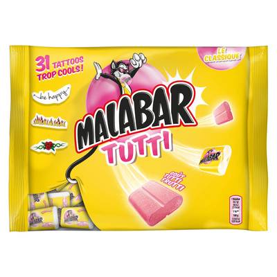 Malabar Chewing gum Tutti Frutti, 214g