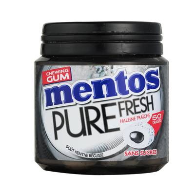 Mentos Chewing-gum Pure Fresh Menthe Réglisse, 50 dragées