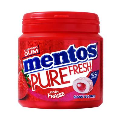 Mentos Chewing gum Pure Fresh Fraise, 50 dragées