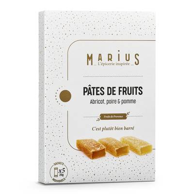Marius, L'Épicerie Inspirée 5 Pâtes de fruits poire, abricot et pomme de Provence, 125g