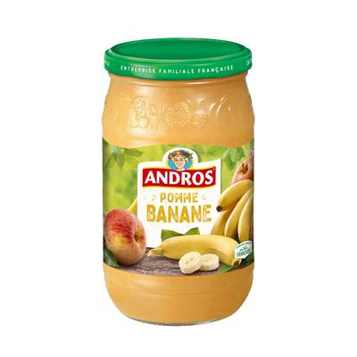Andros Compote de pommes et bananes, 750g