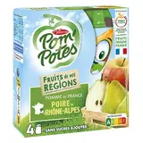 Pom Potes Gourdes purée pomme poire sans sucres ajoutés, 4 gourdes de 90g