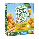 Pom Potes Gourdes purée de pomme mirabelle sans sucres ajoutés, 4 gourdes de 90g