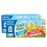 Pom Potes Gourdes multivariétées sans sucres ajoutés, Lot de 2x20 gourdes de 90g