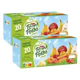 Pom Potes Gourdes multivariété allégées en sucres, Lot de 2x20 gourdes