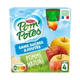 Pom Potes Gourdes pomme sans sucres ajoutés, 4 gourdes de 90g