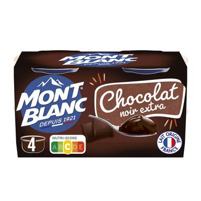 Mont Blanc Crème dessert au chocolat extra noir, 4x125g