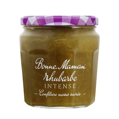 Bonne Maman Confiture de rhubarbe intense allégée en sucres, 335g