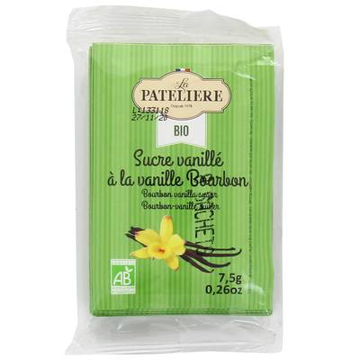 La Patelière Sucre vanillé à la vanille Bourbon bio 8x7,5g, 60g