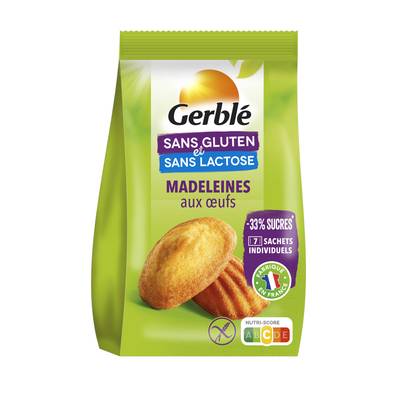 Gerblé Sans Gluten Sans Lactose 7 Madeleines -36% de sucres en moins sans gluten et sans lactose, 200g