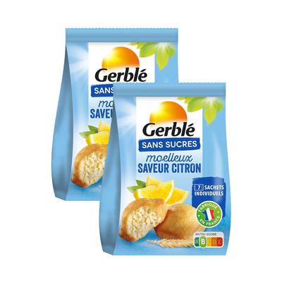 Gerblé Sans Sucres 7 Moelleux saveur citron, Lot de 2x196g