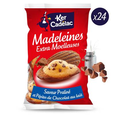 Ker Cadélac Madeleines Praliné Pépites de Chocolat au Lait, 528g