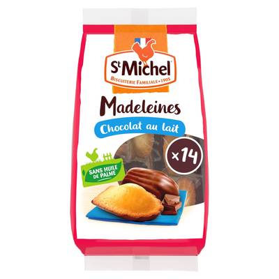 St Michel Madeleines nappées au chocolat au lait, 350g