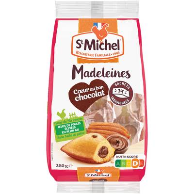 St Michel Madeleines fourrées chocolat, 350g