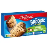 Brossard Le Brookie Pocket Cookies au chocolat sur brownie saveur noisette, 184g