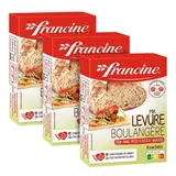 Francine Levure boulangère pour pains, pâte à pizza, brioche, Lot de 3 - 6x5g