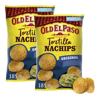Old el Paso Chips Crunchy nachips original, Lot de 2x185g