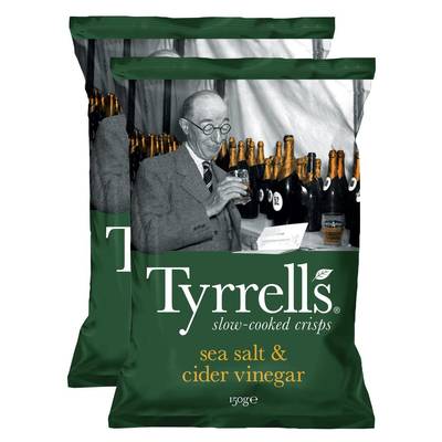 Tyrrell's Chips au Sel de Mer et Vinaigre de cidre, Lot de 2x150g