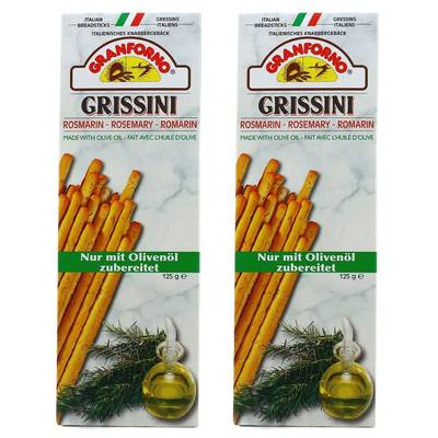 Granforno Gressins au romarin et à l'huile d'olive, Lot de 2x125g