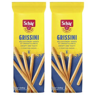 Schär Grissini à l'huile d'olive sans gluten, Lot de 2 - 3x50g