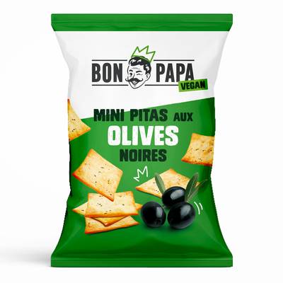 Bon Papa Mini Pita aux olives noires, 30g