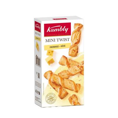 Kambly Biscuits apéritif mini twist fromage, 115g