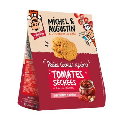 Michel et Augustin Petits cookies apéro aux tomates séchées et éclats de noisettes, 90g