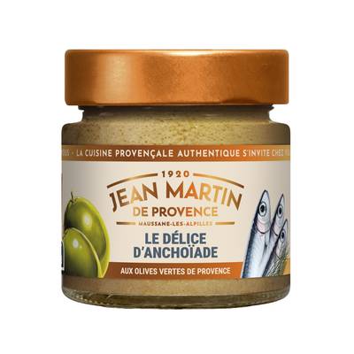 Jean Martin de Provence Délice d'anchoaide - Olives vertes de Provence et anchois, 100g