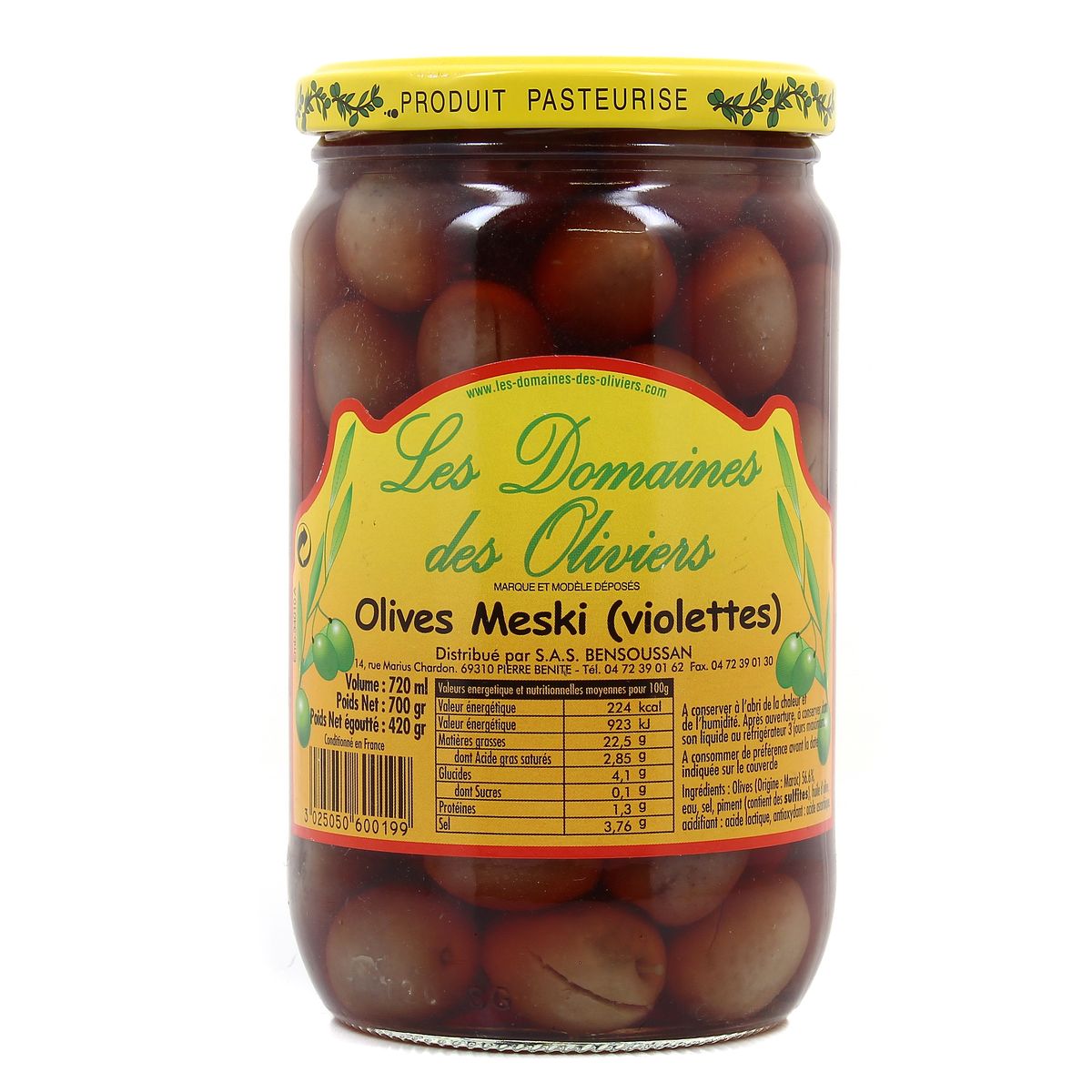 Les Domaines des Oliviers Olives cassées meski violettes, 72cl