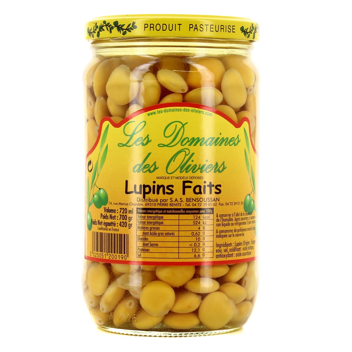 Les Domaines des Oliviers Lupin faits, 72cl