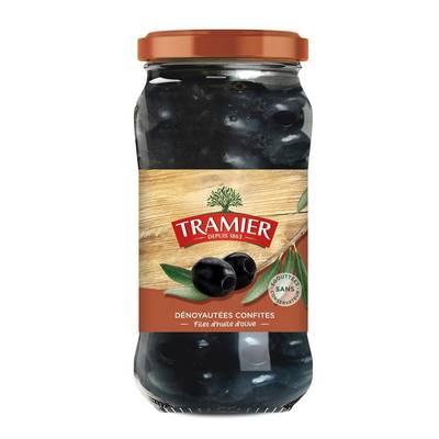 Tramier Olives noires confites dénoyautées et un filet d'huile d'olive, 250g