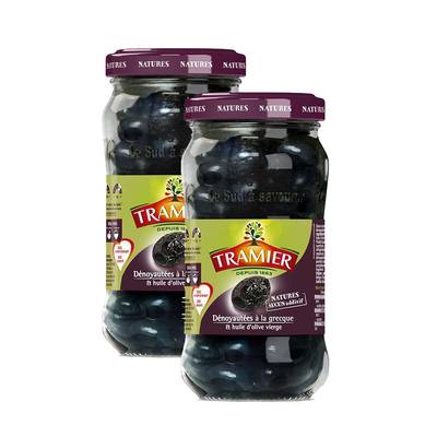 Tramier Olives dénoyautées à la Grecque et huile d'olive vierge, Lot de 2x220g