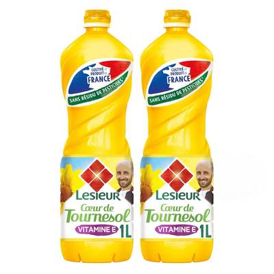Lesieur Huile de Tournesol - Coeur de Tournesol, Lot de 2x1L
